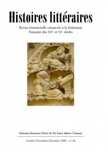 Couverture d'Histoires littéraires n°40