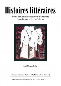 Couverture d'Histoires littéraires n°52