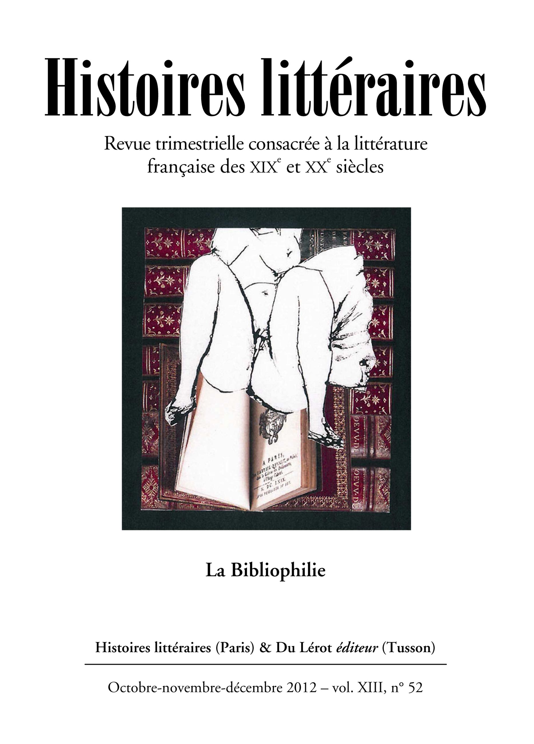 Couverture d'Histoires littéraires n°52