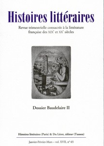 Histoires littéraires n°65 janvier-février-mars 2016