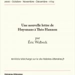 Une nouvelle lettre de Huysmans à Théo Hannon
