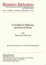 Un feuillet inédit de Mallarmé, une lettre de Manet