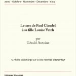 Lettres de Paul Claudel à sa fille Louise Vetch