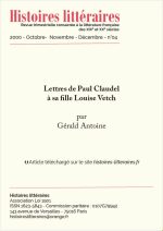 Lettres de Paul Claudel à sa fille Louise Vetch