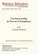 Une lettre inédite de Nerval à Champfleury