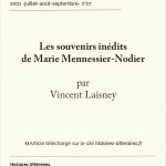 Les souvenirs inédits de Marie Mennessier-Nodier