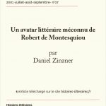 Un avatar littéraire méconnu de Robert de Montesquiou