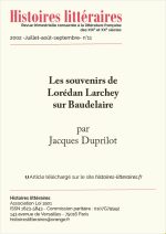 Les souvenirs de Lorédan Larchey sur Baudelaire
