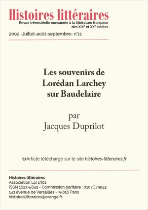 PAge de garde de Lorédan Larchey