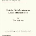 Histoire littéraire et roman : le cas d’Henri Bosco