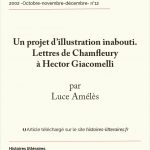 Un projet d’illustration inabouti. Lettres de Champfleury à Hector Giacomelli