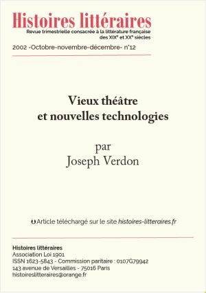 Page de garde Vieux Théâtre
