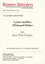 Lettres inédites<br/>d’Édouard Dubus