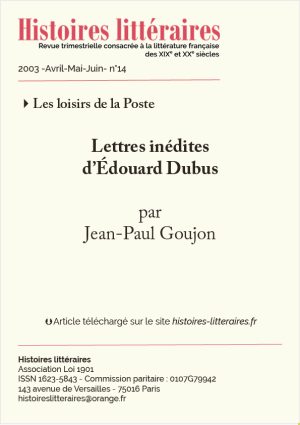 page de titre Edouard Dubus