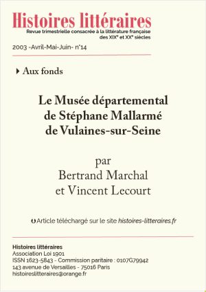 page de titre fonds Stéphane Mallarmé