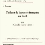 Tableau de la poésie française en 1933
