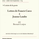 Lettres de Francis Carco <br/>à Jeanne Landre