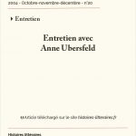 Entretien avec Anne Ubersfeld