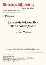Les envois de Léon Bloy <br/> sur <em>La Femme pauvre</em>