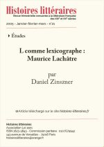 L comme lexicographe :<br/>Maurice Lachâtre