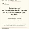 Couverture manuscrits de Marceline Desbordes-Valmore
