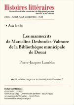 Les manuscrits de Marceline Desbordes-Valmore de la Bibliothèque municipale de Douai