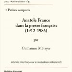 Anatole France dans la presse française</br>(1912-1986)
