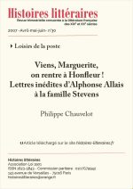 Viens, Marguerite,<br>on rentre à Honfleur !<br>Lettres inédites d’Alphonse Allais<br>à la famille Stevens