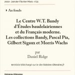 Le Centre W.T. Bandy<br> d’Études baudelairiennes et du Français moderne.<br> Les collections Bandy, Pascal Pia, Gilbert Sigaux et Morris Wachs