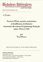 Secrets d’État, menées sournoises et feuilletons révélateurs – Anatomie du roman d’espionnage français entre 1912 et 1926